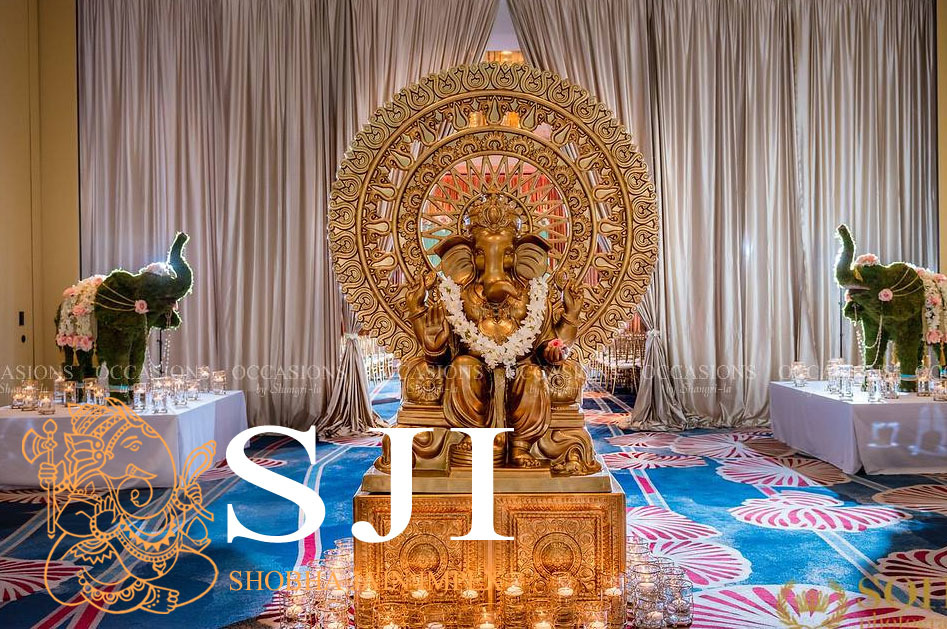 Ganeshji Statue Set - Color: Gold