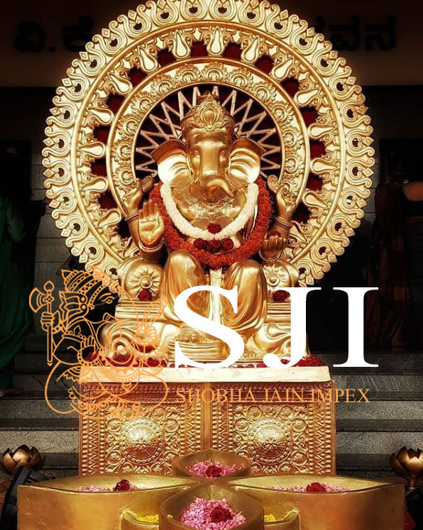 Ganeshji Statue Set - Color: Gold