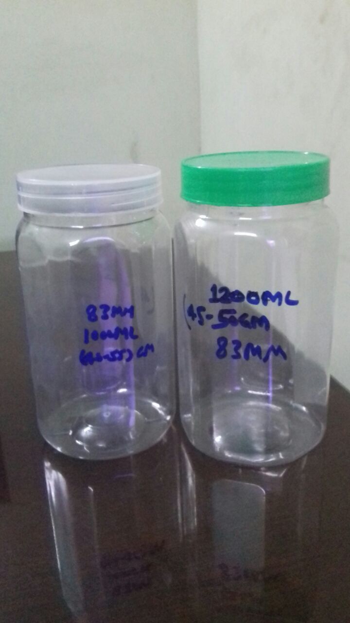 Pickle Jar - Pet Material, 6cm X 6cm X 16cm, Transparent With White Lid | Food Grade, Screw Cap, Freezer Safe, Medium Size, 100g Weight