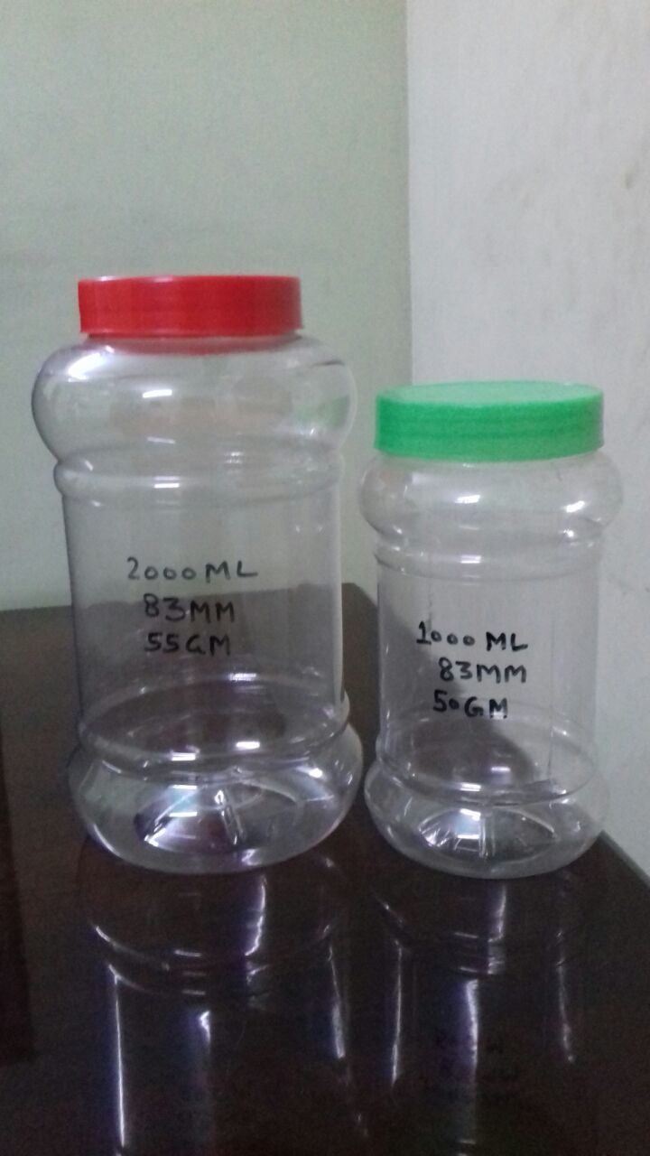Pickle Jar - Pet Material, 6cm X 6cm X 16cm, Transparent With White Lid | Food Grade, Screw Cap, Freezer Safe, Medium Size, 100g Weight