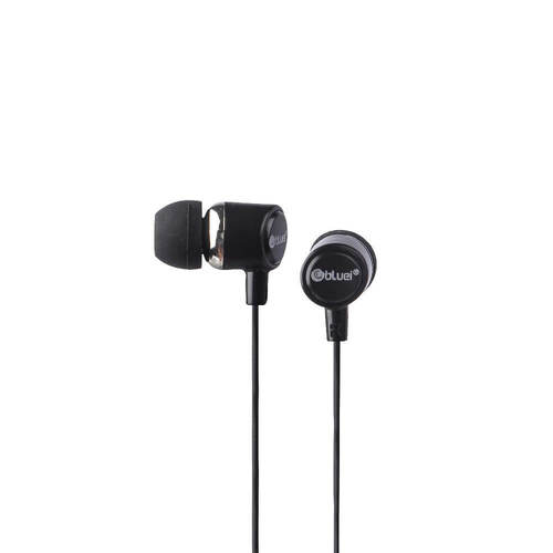 Mad Angle 3.5mm Jack Bluei Earphone - Flexible Wire Material, 1.2M Length, Black & White Color, In-Ear Design, Noise Isolation, Tangle Free, Champ Microphone