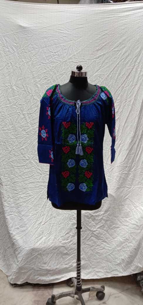 Cotton Computer Embroidery Top - Customized Size, Mix-assorted Color | Casual Dress, Breathable, Washable, No Fade, Embroidered Design For Spring & Summer