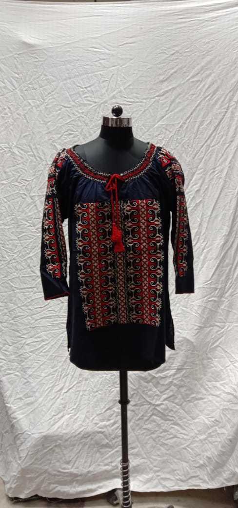 Cotton Computer Embroidery Top - Customized Size, Mix-assorted Color | Casual Dress, Breathable, Washable, No Fade, Embroidered Design For Spring & Summer