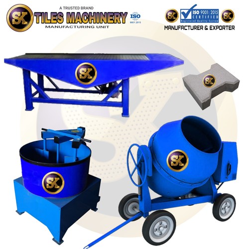 Cement Tiles Making Machine - Iron Build, Semi-automatic Operation | 220v Voltage, Human Machine Interface Control