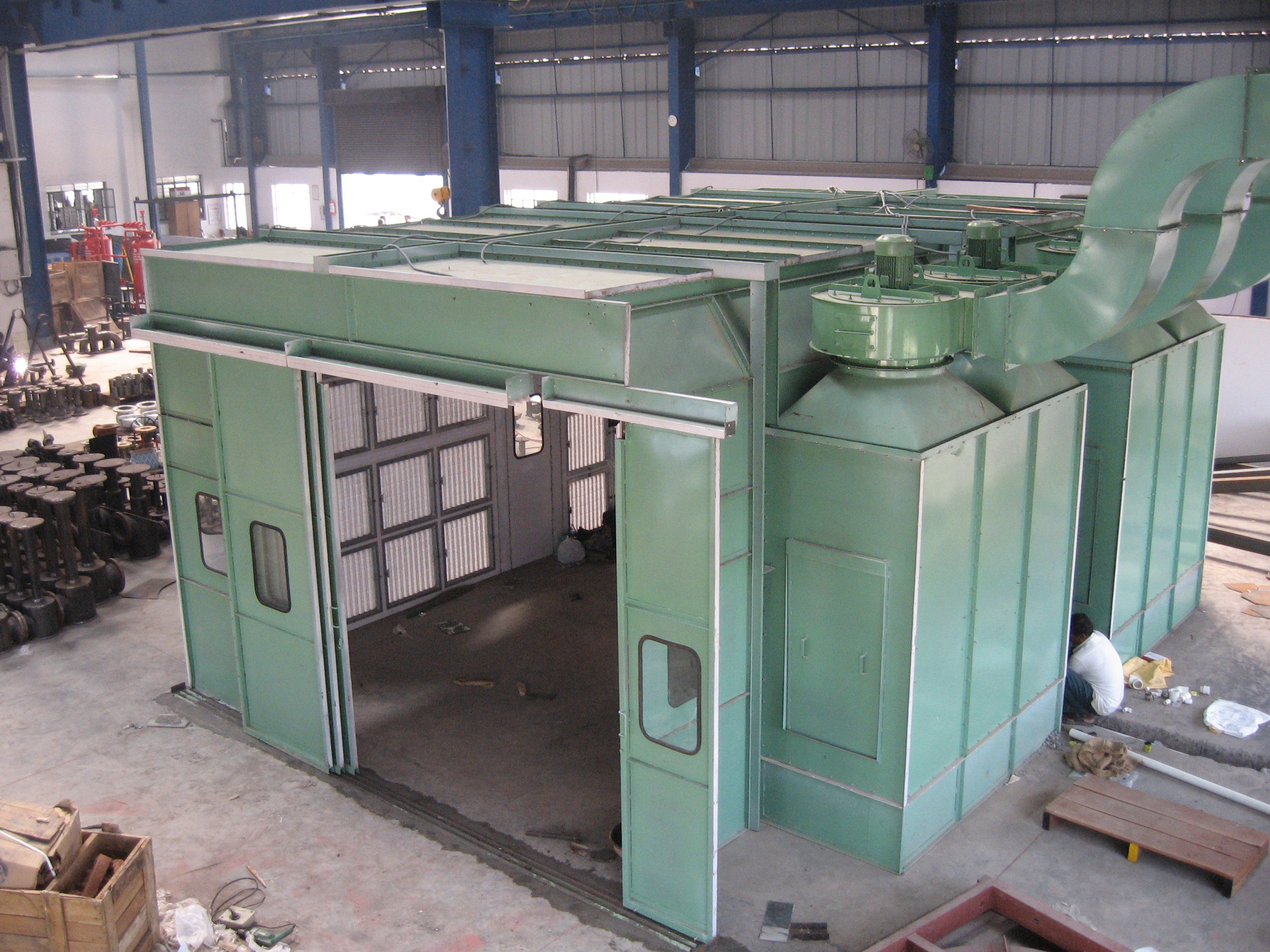 Spray Paint Booth - Customizable Steel Structure | Dryback/waterwash Filtration, Side/down Draft Airflow, Led Lighting, 220v Power, Plc Control System