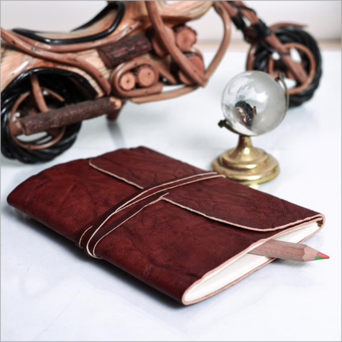 Light Weight Crushed Leather Roll Diary