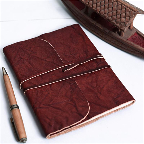 Light Weight Crushed Leather Roll Diary