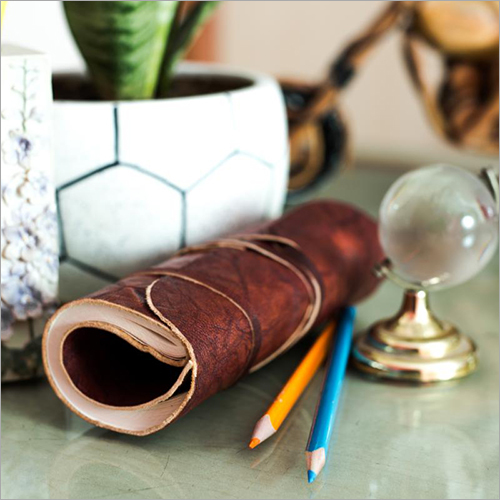 Light Weight Crushed Leather Roll Diary