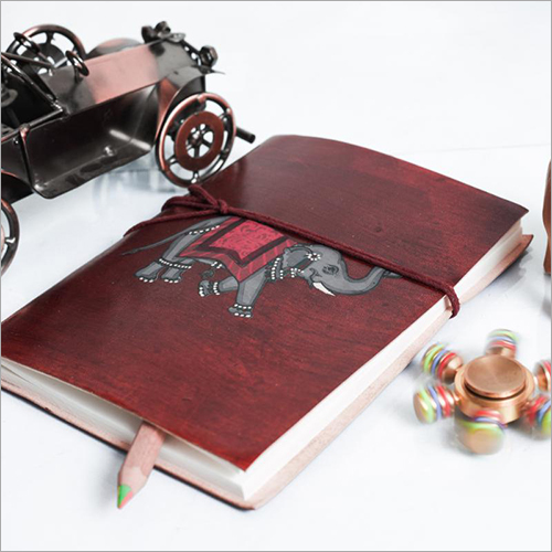 Light Weight Elephant Print Leather Journal Diary