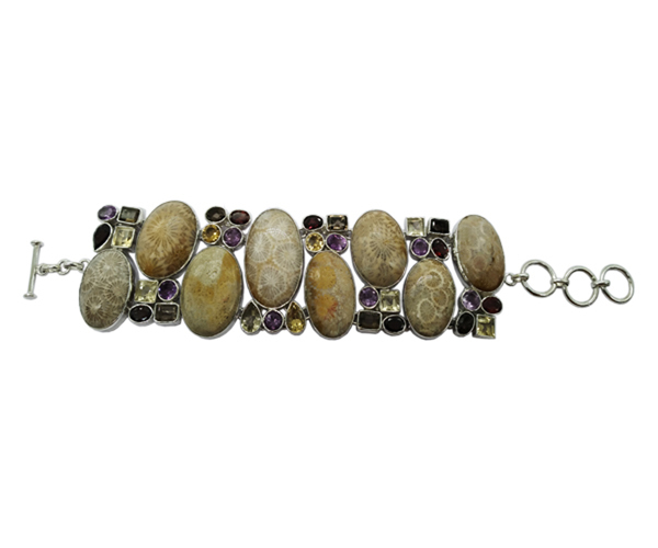 Fashion Gorgeous Fine Multi Stone 925 Silver Bracelet