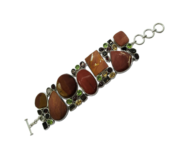 Fashion Glamorous Multi Stone 925 Silver Bracelet