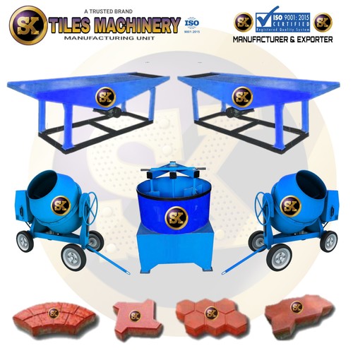 Interlocking Paver Making Machine - Iron Material, Semi-Automatic Grade, Blue Color | Durable and Sturdy Construction, Customizable Options, Quality Tested