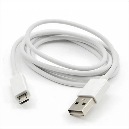 USB 2.0 Android Charging Data Cable - Rubber Jacket, 1 Meter Length, Durable White Design | Compatible with Mobile, Computer, Laptop