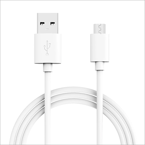 1 Meter Android USB Data Cable - Rubber Jacket, 1 Meter Length, White Color | Durable Design for Mobile, Computer, and Laptop Usage