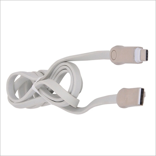 Dual Port USB Data Cable - Rubber Jacket, 1 Meter Length, White Color | Durable Design for Mobile, Computer, and Laptop Usage