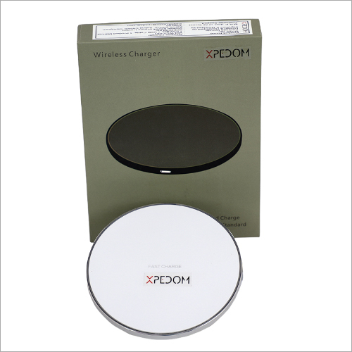 White Wireless Mobile Charger - Plastic Build, Compatible with Android Devices, 6-Month Warranty | Sleek Design, Portable Power Solution
