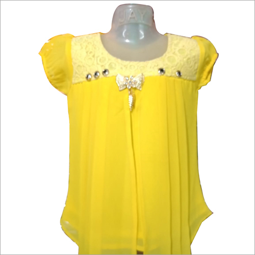 Yellow Fancy Top - Georgette Fabric, Available in Various Sizes & Colors | Suitable for Summer, Winter, Rainy, and Spring Seasons