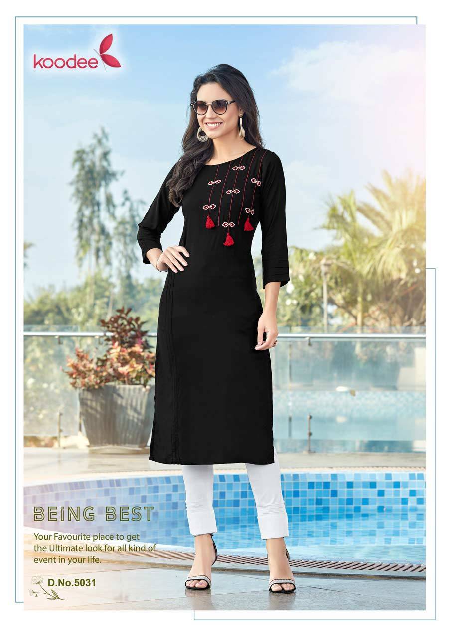 Rayon Handwork Kurti - Premium Quality Fabric, Sizes M(38) To 3xl(46), 3/4 Sleeve, 6 Designs For Casual And Formal Wear | Quick Dry, Washable, Cool Pass