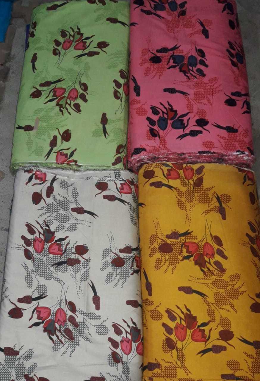 Rayon Printed Fabric - 100m Length, 12kg Weight, 44" & 58" Width | Multicolor Fast Colors, Quick Dry, Printed Texture