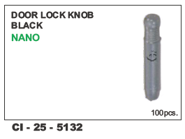 Door Lock Knob Black Nano - 4 Wheeler Compatibility, Warranty Included | Durable Black Nano Finish, Enhanced Security Features