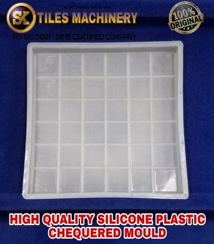 36 Dibbi Chequered Tile Mould - Plastic Material, 150-200g Weight, White Color, Silicone Mould Design, Mould Life of 2 Years
