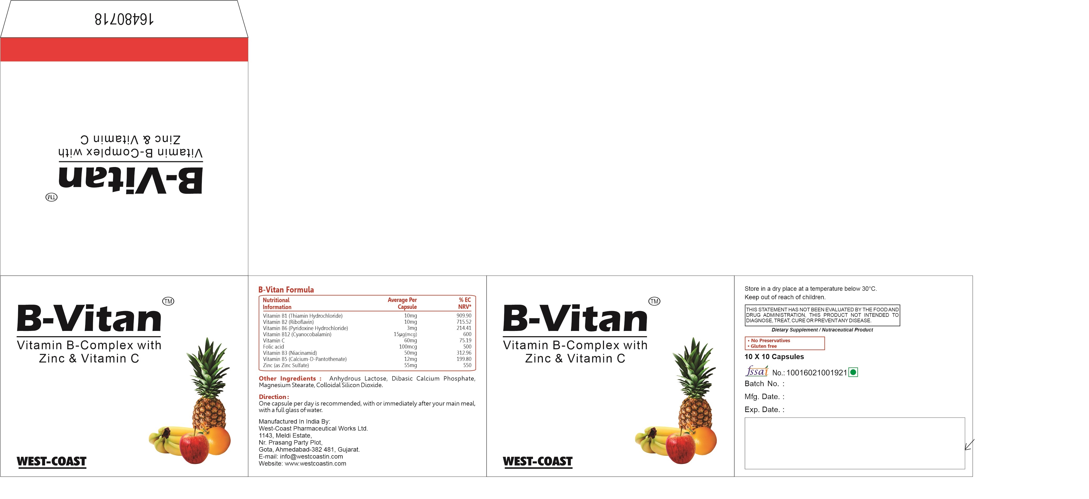 Vitamin B-complex With Zinc & Vitamin C Capsules Shelf Life: -