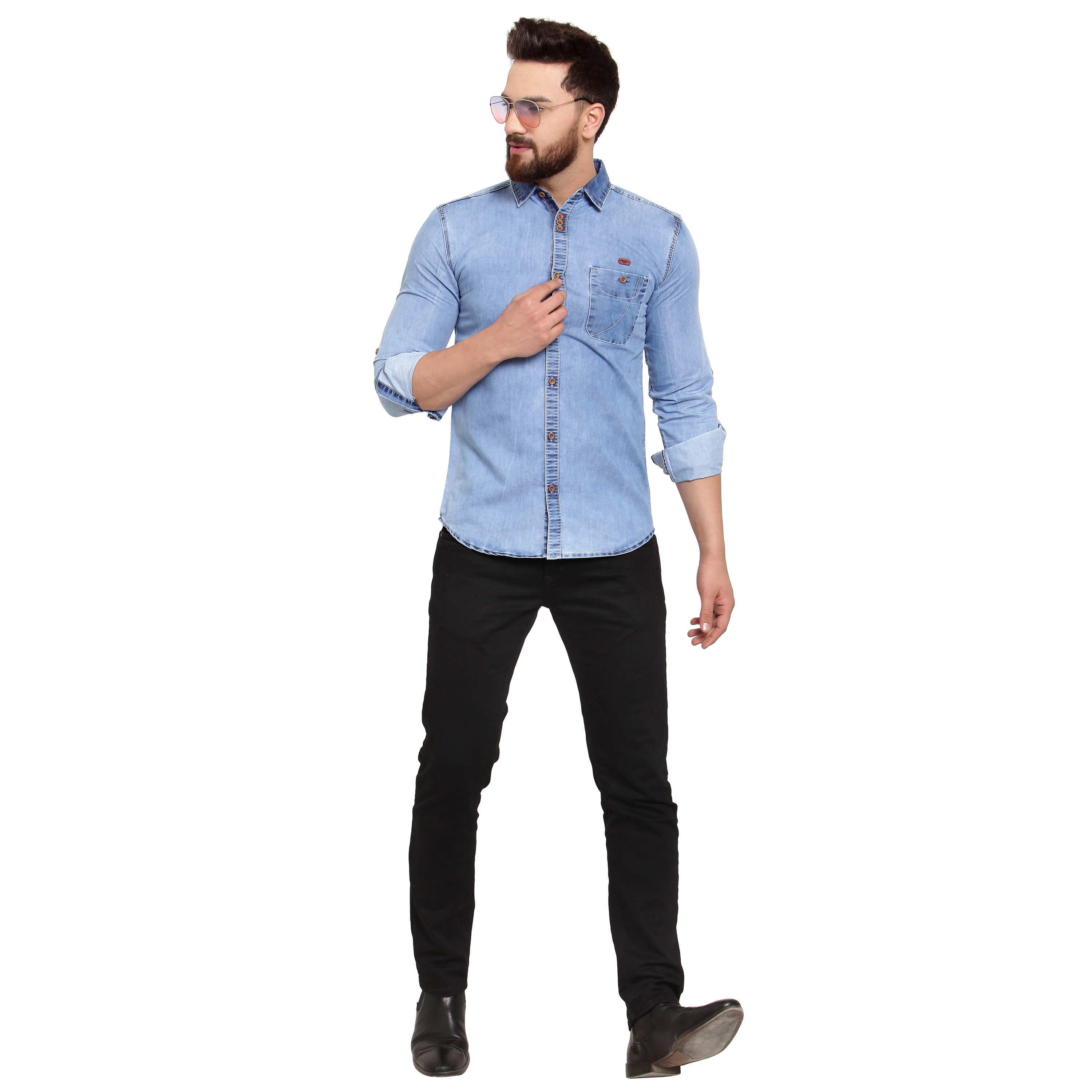 Blue Mens Denim Shirt