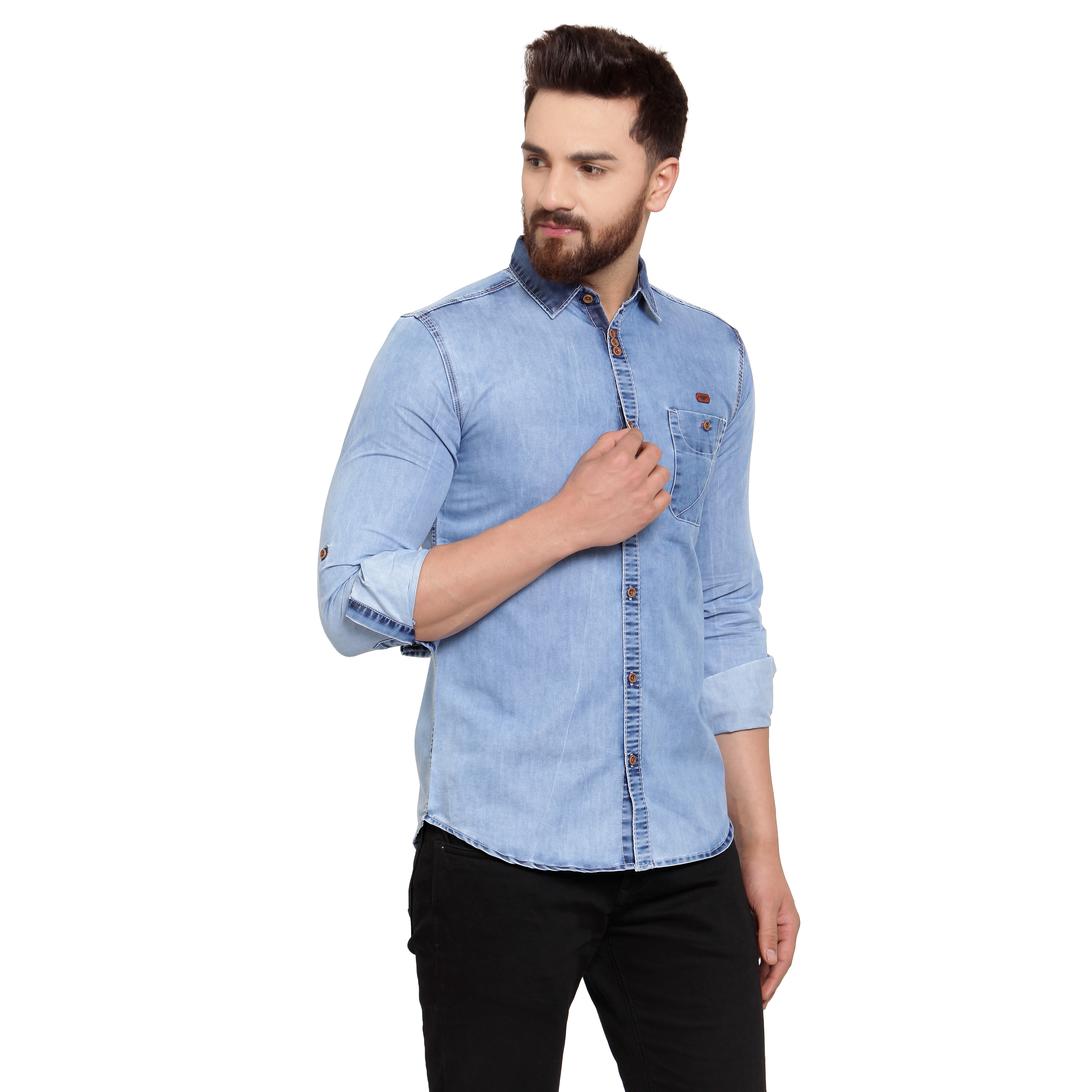 Blue Mens Denim Shirt