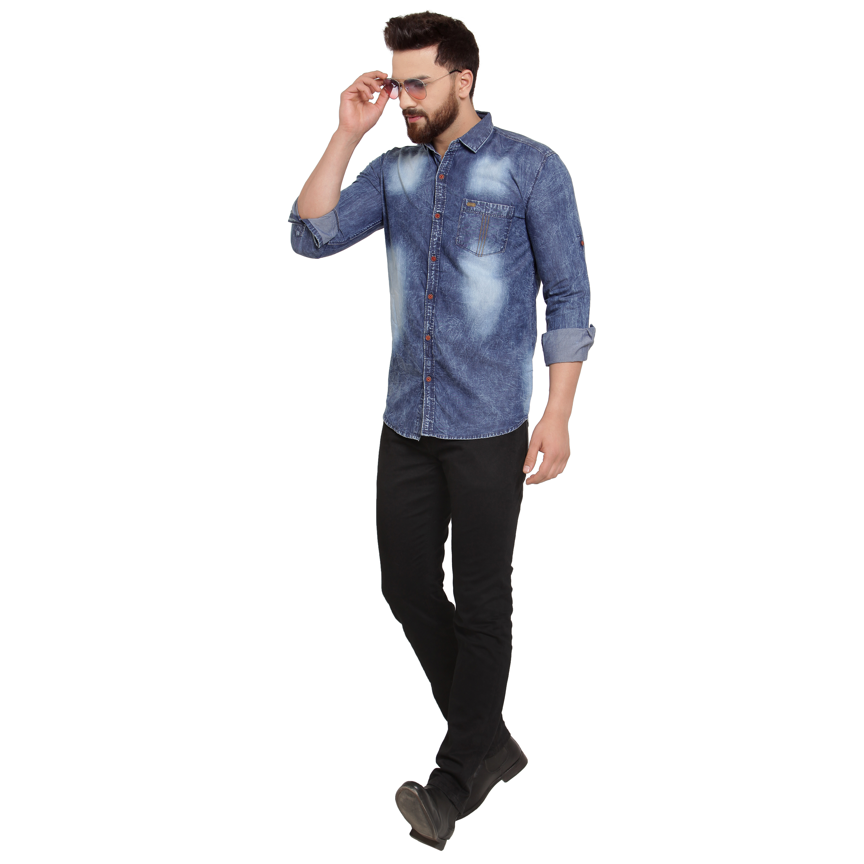 Blue Mens Denim Shirt