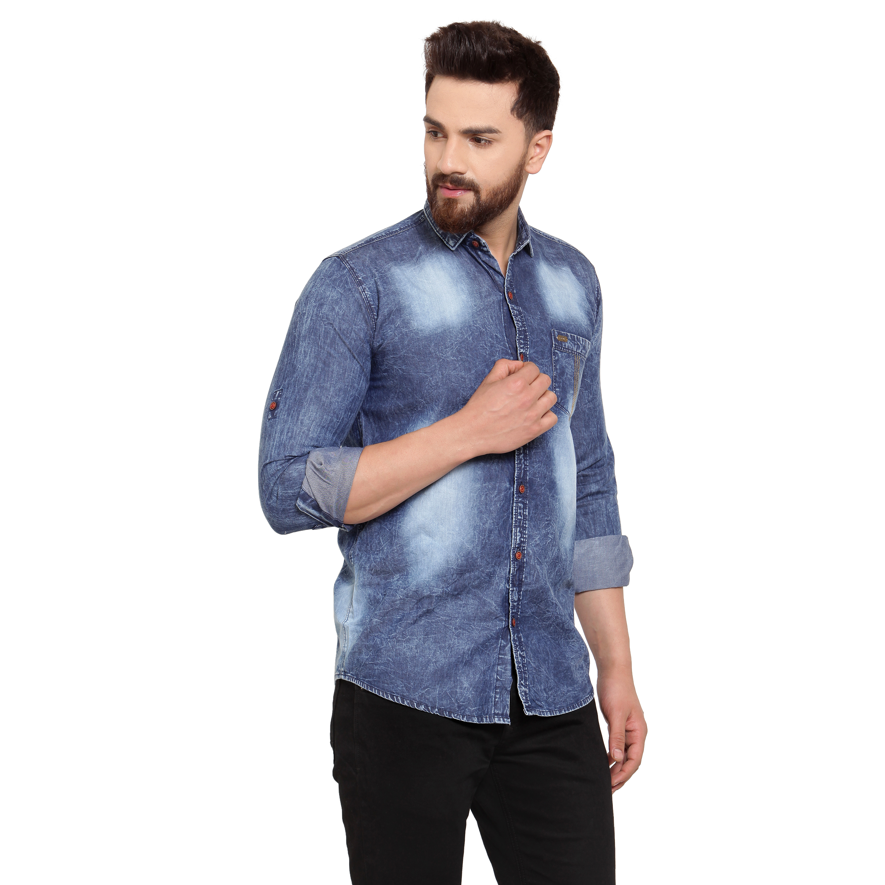 Blue Mens Denim Shirt