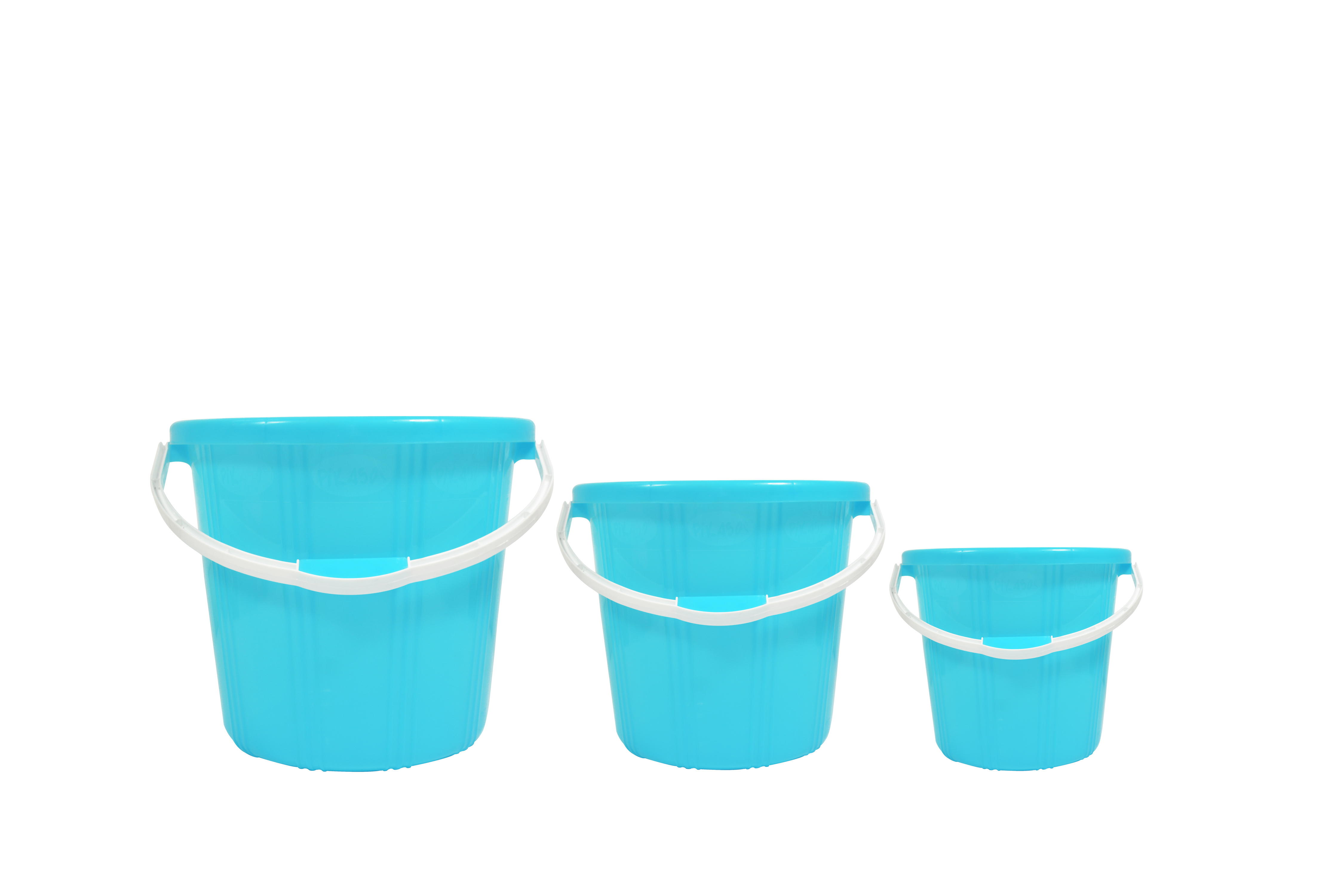 Bucket Sw 4 - Polypropylene, 10.5x7.5x7 Inch , Colors: Cyan, Blue, Pink | Capacity: 3.6 Ltr, Weight: 160 Grams, Soft Texture, Round Shape