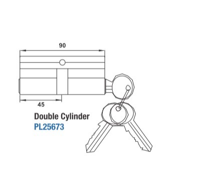 Silver Double Key/knob