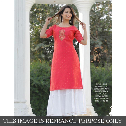 Available In Multicolor Ladies Kurti With Skirt