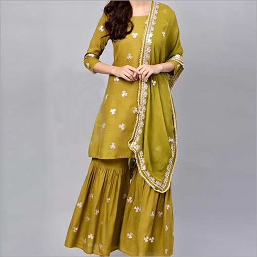 Available In Multicolor Heavy Rayon Sharara Suit