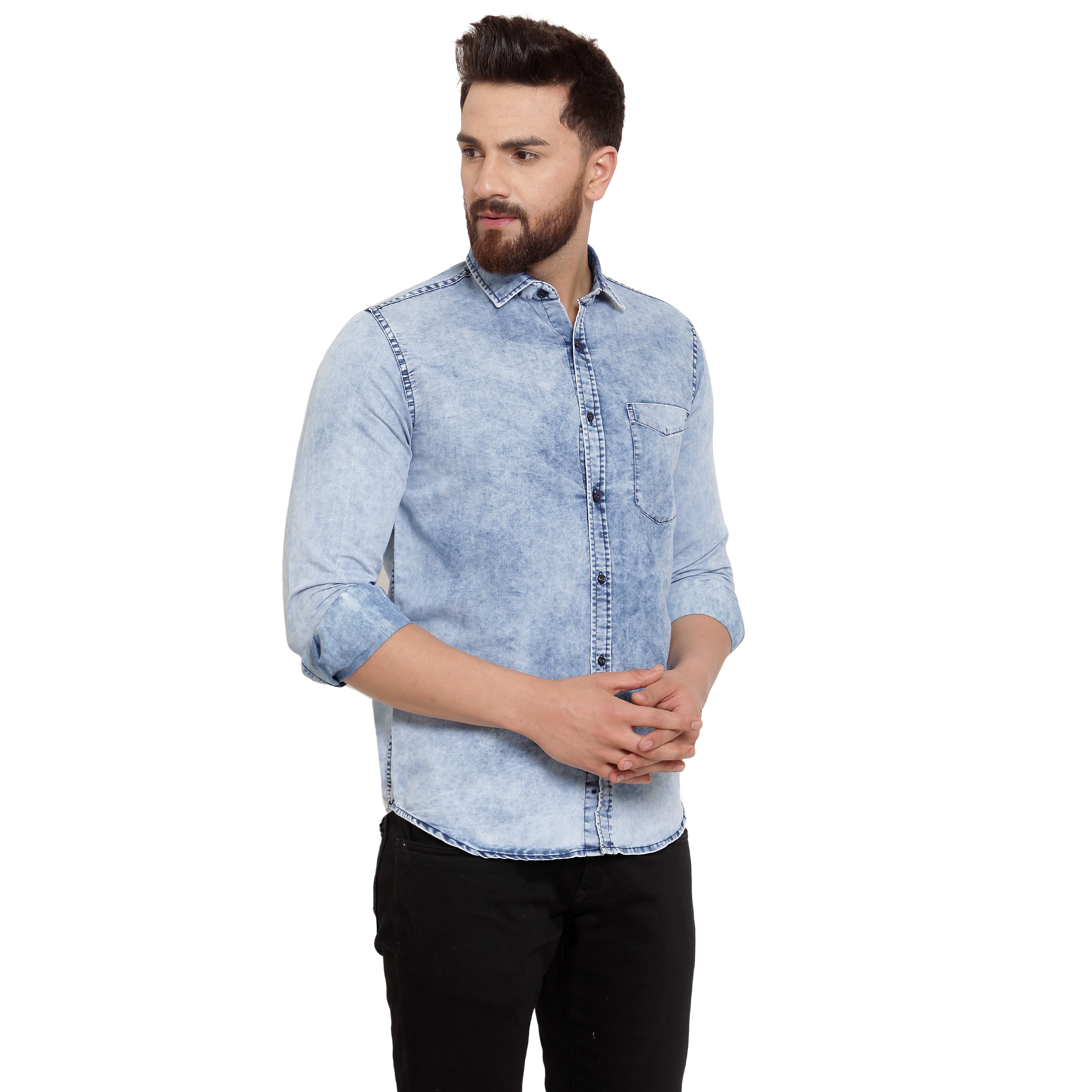 Blue Mens Denim Shirt