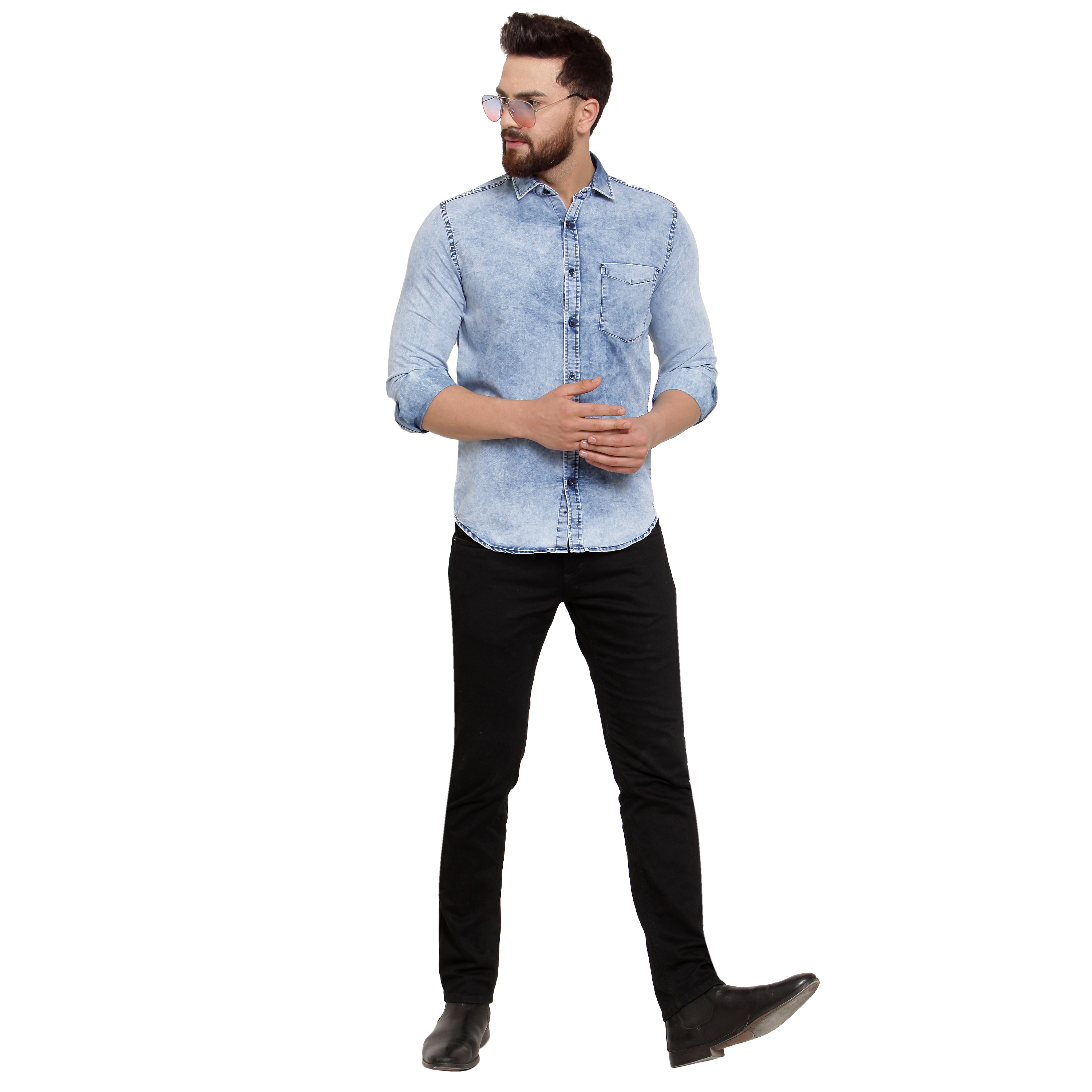 Blue Mens Denim Shirt