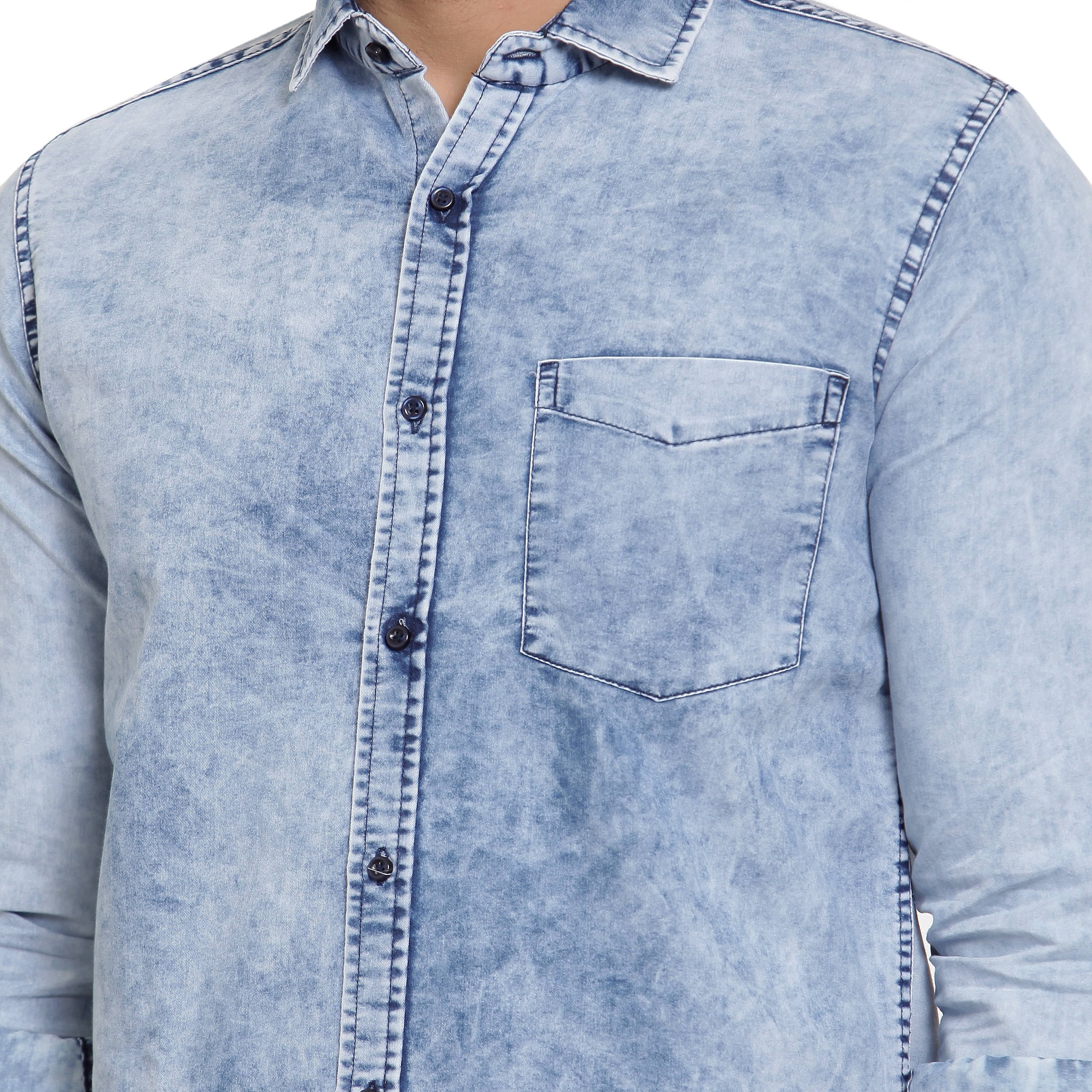 Blue Mens Denim Shirt