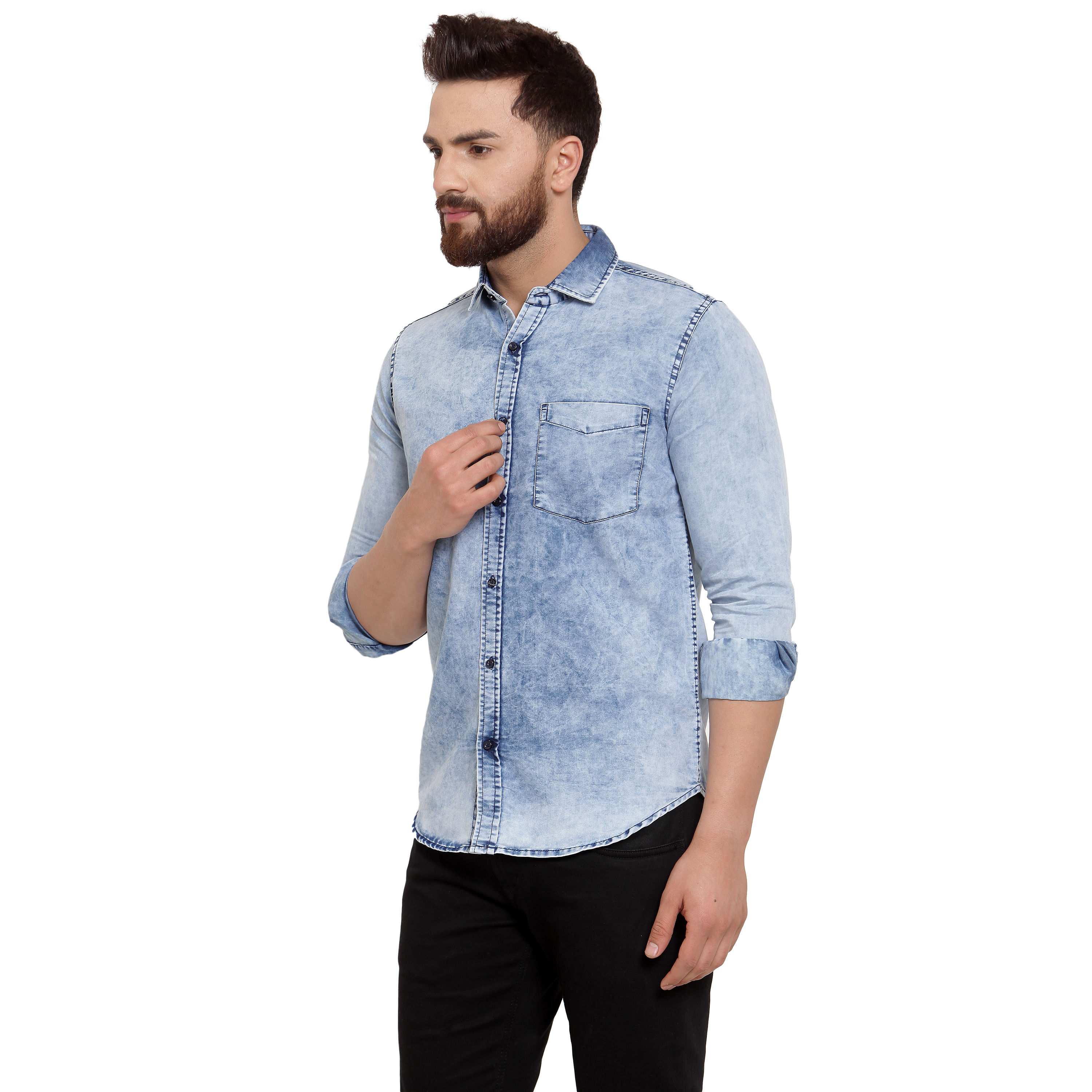Blue Mens Denim Shirt