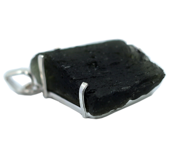 Green High-class Moldavite Stone 925 Silver Pendant