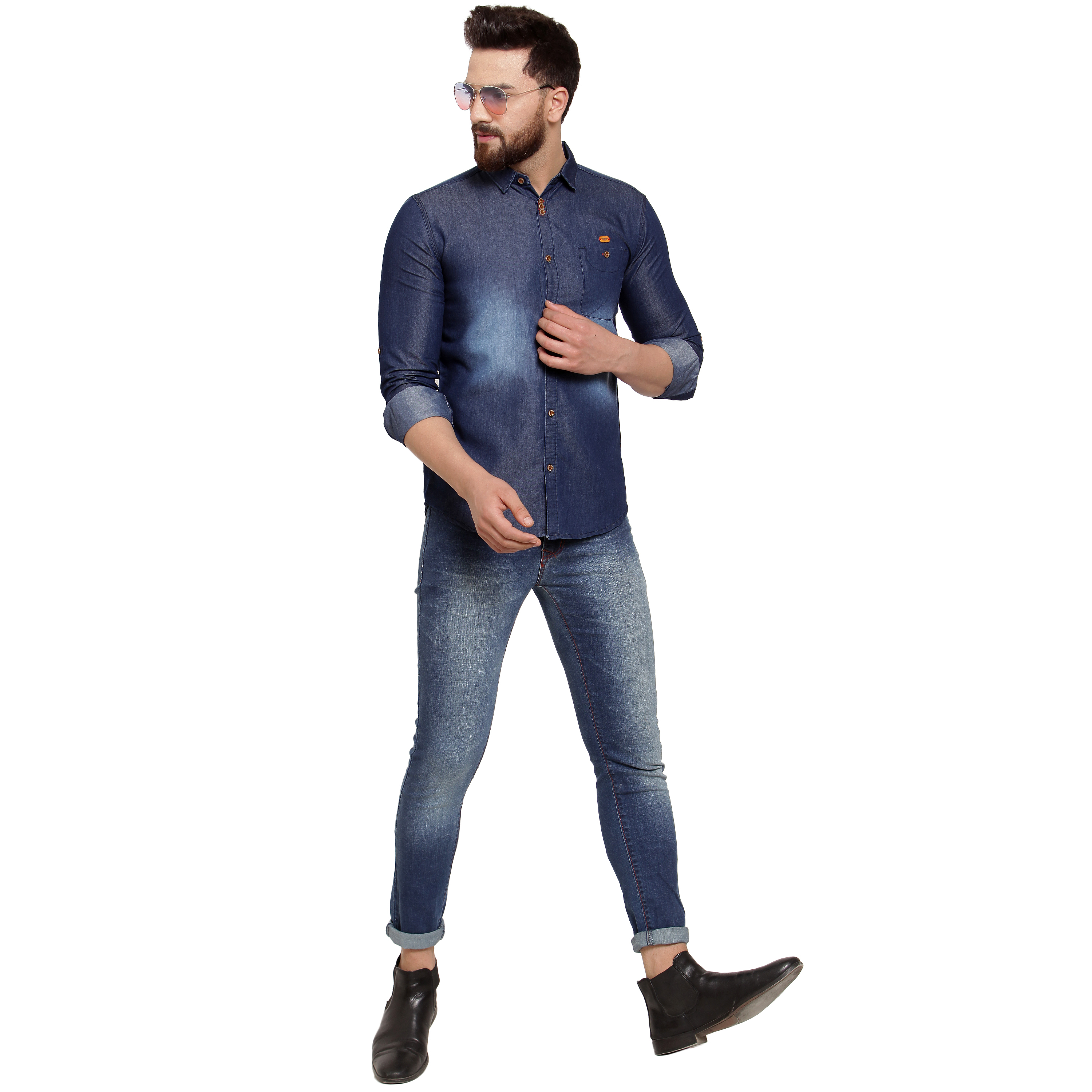Blue Mens Denim Shirt