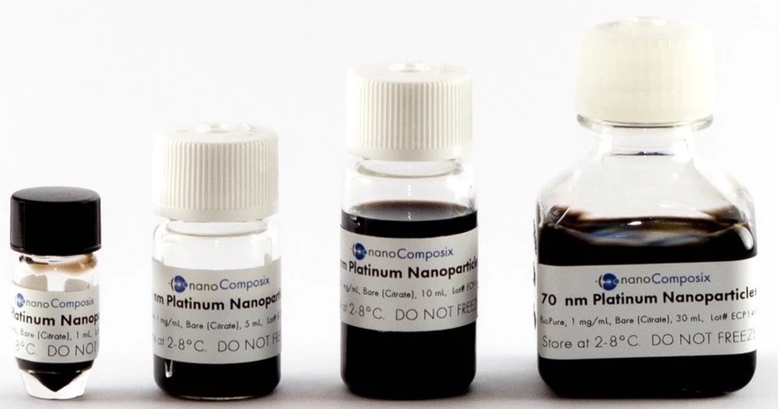 Nanoxact Platinum Nanoparticles - 0.05 Mg/ml In Aqueous Sodium Citrate, 5-70 Nm Sizes, Biopure Quality, Unagglomerated, Monodisperse