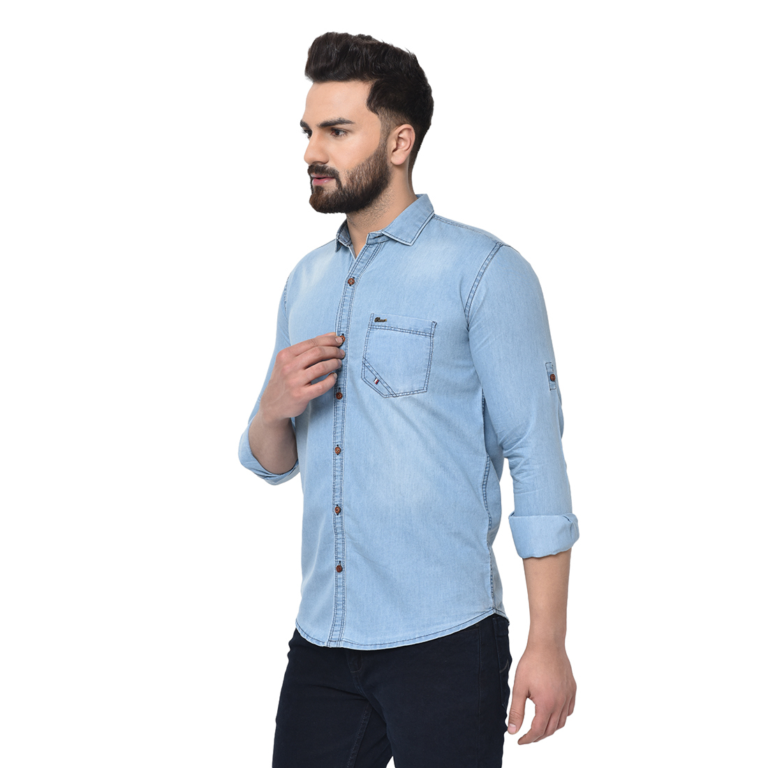 Blue Mens Denim Shirt