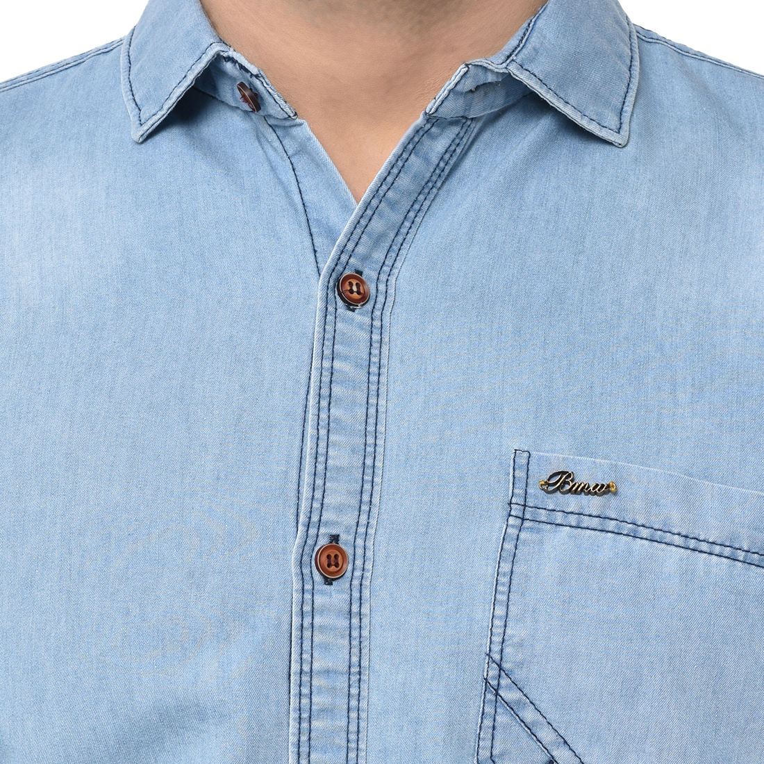 Blue Mens Denim Shirt