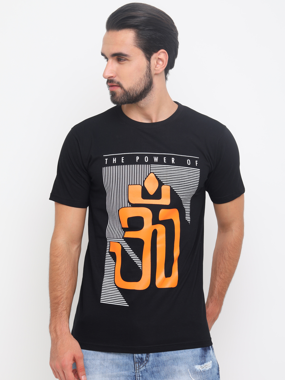 Regular Fit Cotton T-shirt - Bio Washed Comfort | Unisex Short Sleeve, O-neck Design, Printed Style For Ages 18-65