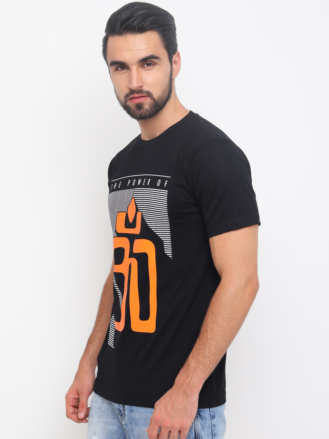 Regular Fit Cotton T-shirt - Bio Washed Comfort | Unisex Short Sleeve, O-neck Design, Printed Style For Ages 18-65