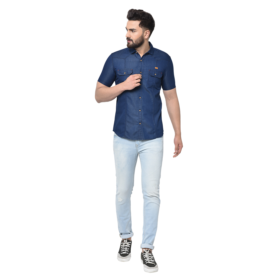Blue Mens Denim Shirt