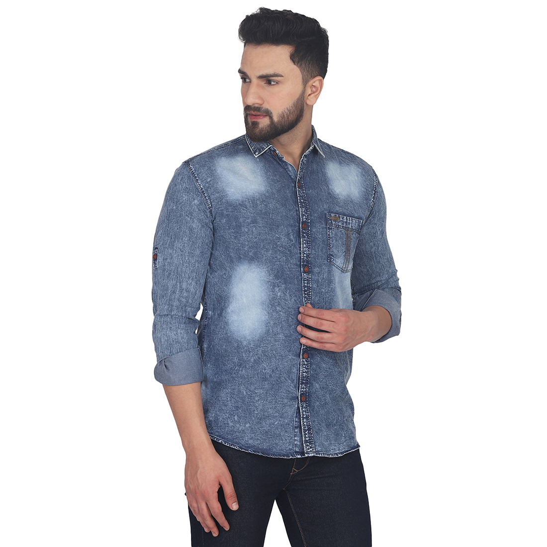 Blue Mens Denim Shirt