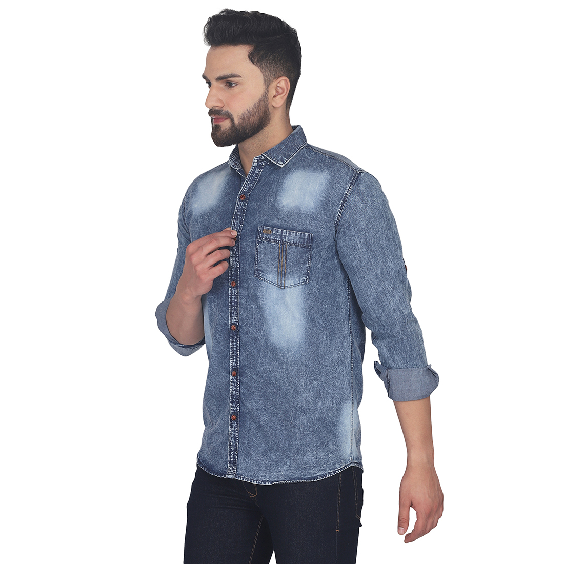 Blue Mens Denim Shirt