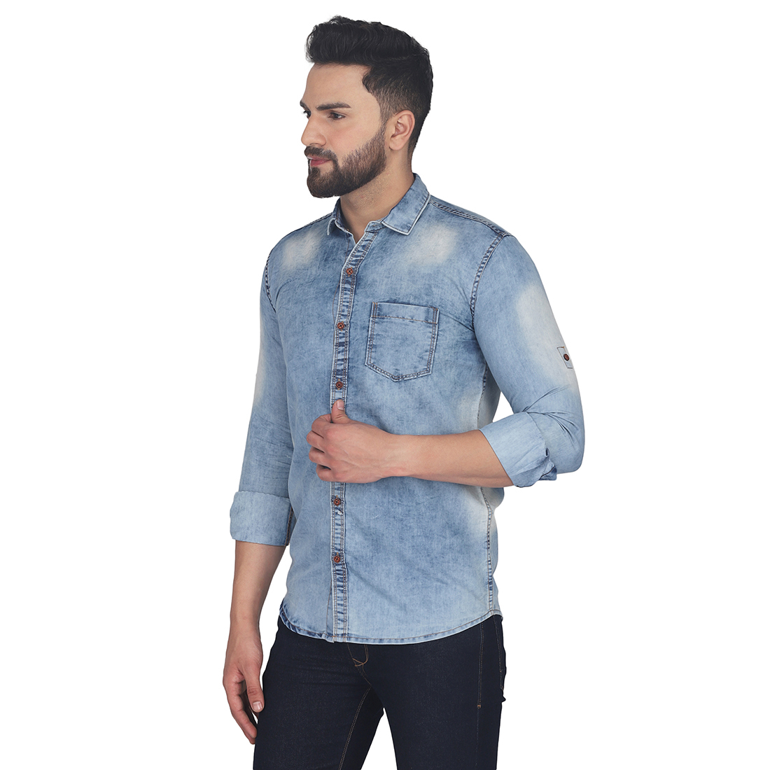 Blue Mens Denim Shirt
