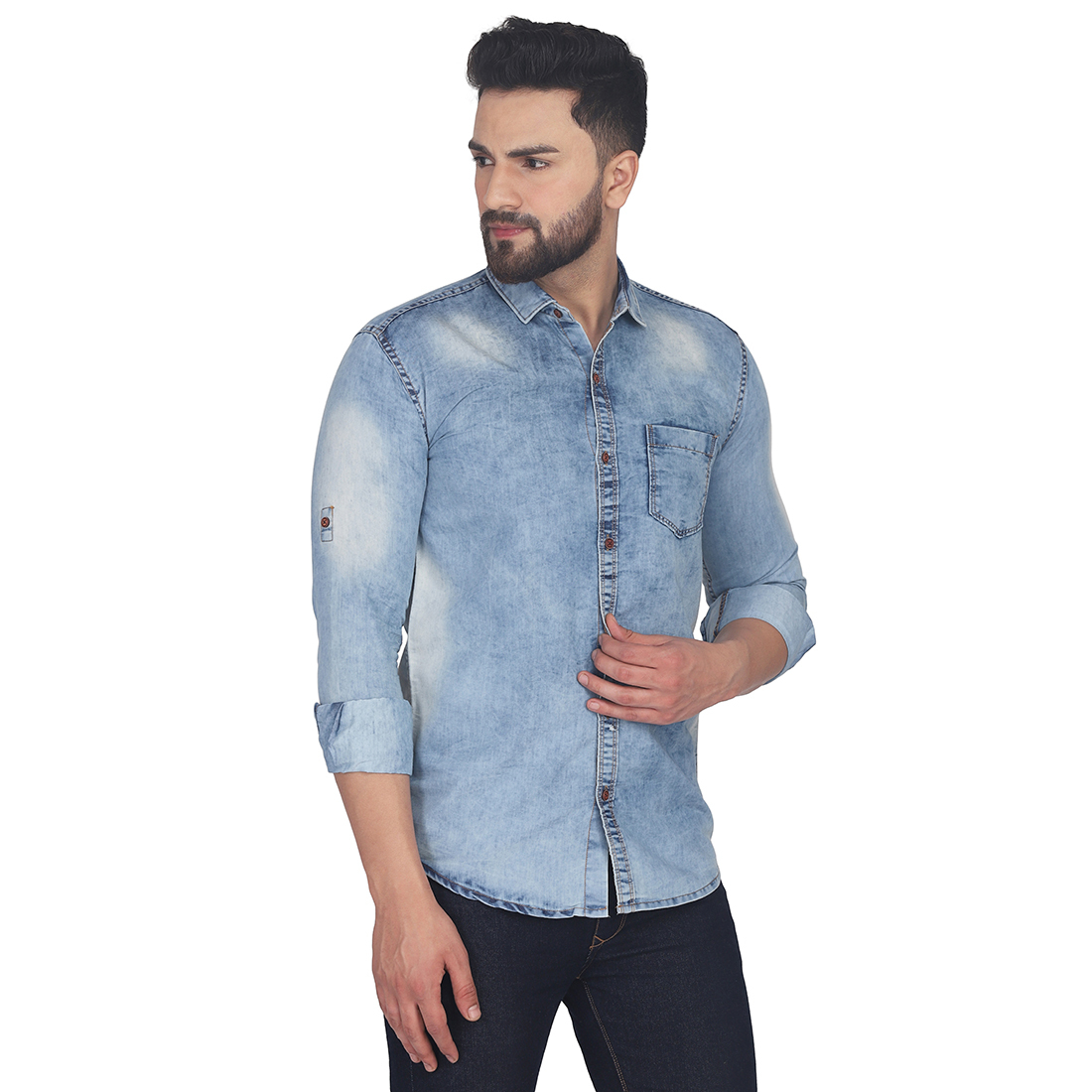 Blue Mens Denim Shirt